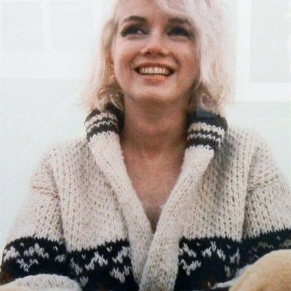 Vintage 70s Waffle-Stitch Shawl-Collar Hand Knit Cardigan – Large - Picture 6 of 7